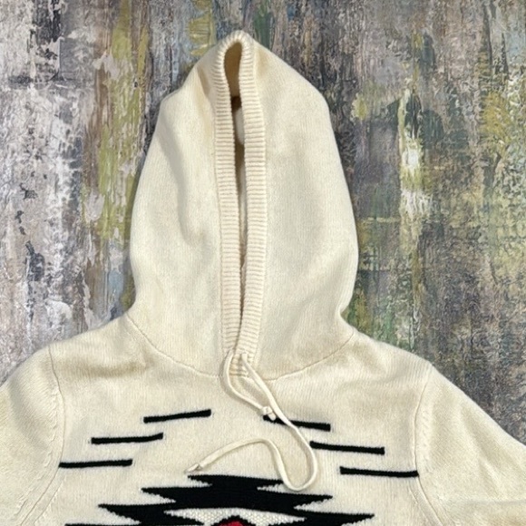 Polo Ralph Lauren Wool Cashmere Sweater Aztec Hoodie sz Small - Picture 8 of 11